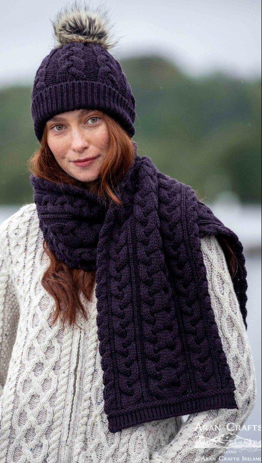 Chunky Cable Knit Scarf — Irish Moon